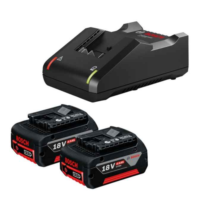 Kit 2 baterías Ion de litio 18V 4.0 Ah + cargador Bosch