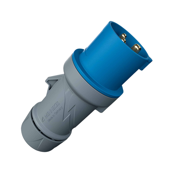 Enchufe 16AMP azul 2P+T 250V 6H IP44 powertop 3204 Mennekes