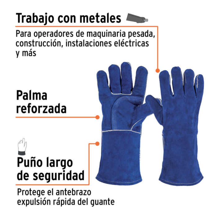 Guantes para soldador reforzados azules 15246 Truper