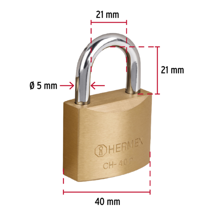 Candado de23518 - Hermex  hierro 40mm