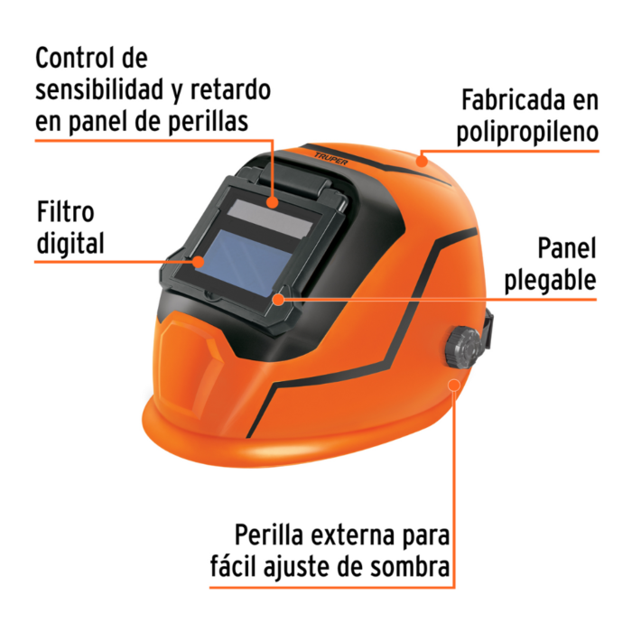 Careta electrónica profesional para soldar 102228 Truper