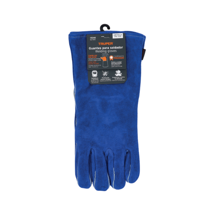 Guantes para soldador reforzados azules 15246 Truper