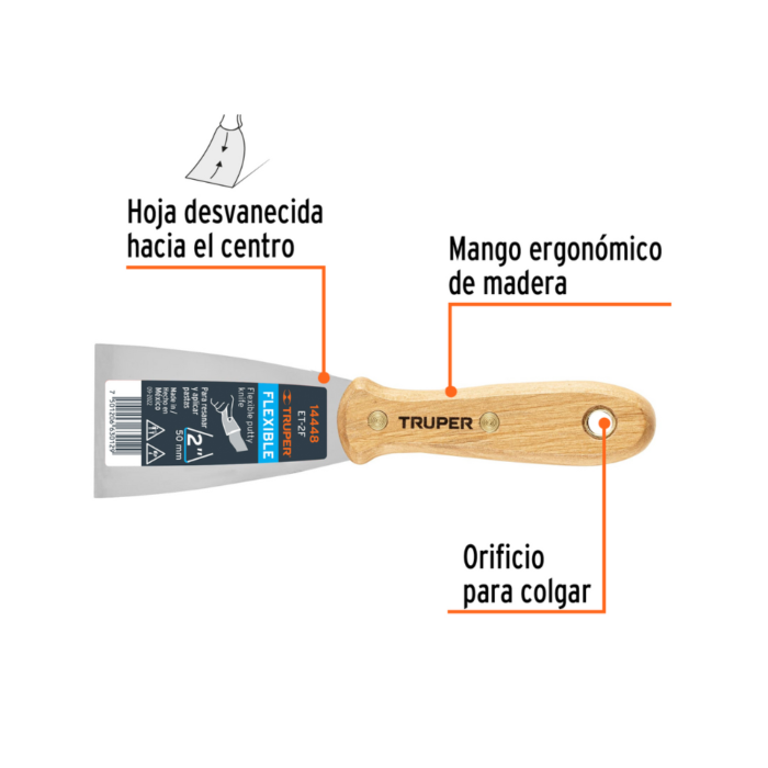 Espátula flexible de 2" 14448 Truper