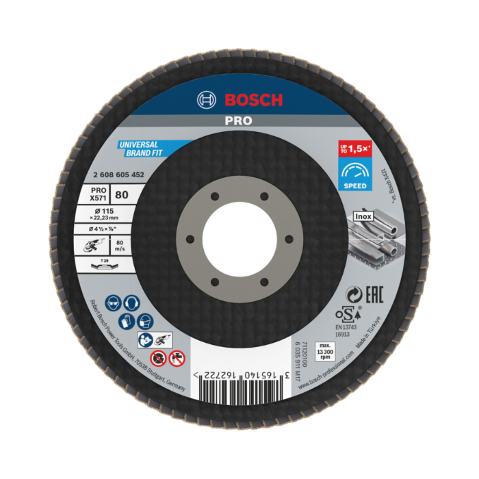 Disco flap de 4-1/2" grano 80 pro Bosch